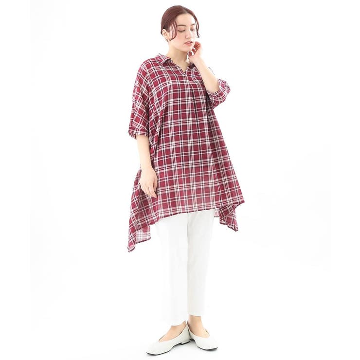 【大きいサイズ】コットンイレヘムシャツチュニック | eur3 | 詳細画像18 