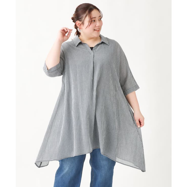 【大きいサイズ】コットンイレヘムシャツチュニック | eur3 | 詳細画像19 