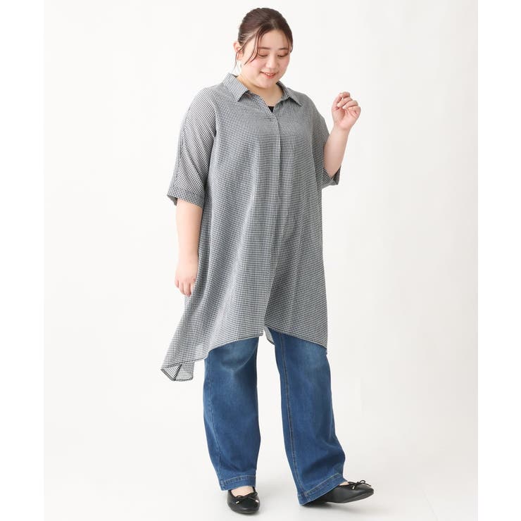 【大きいサイズ】コットンイレヘムシャツチュニック | eur3 | 詳細画像21 