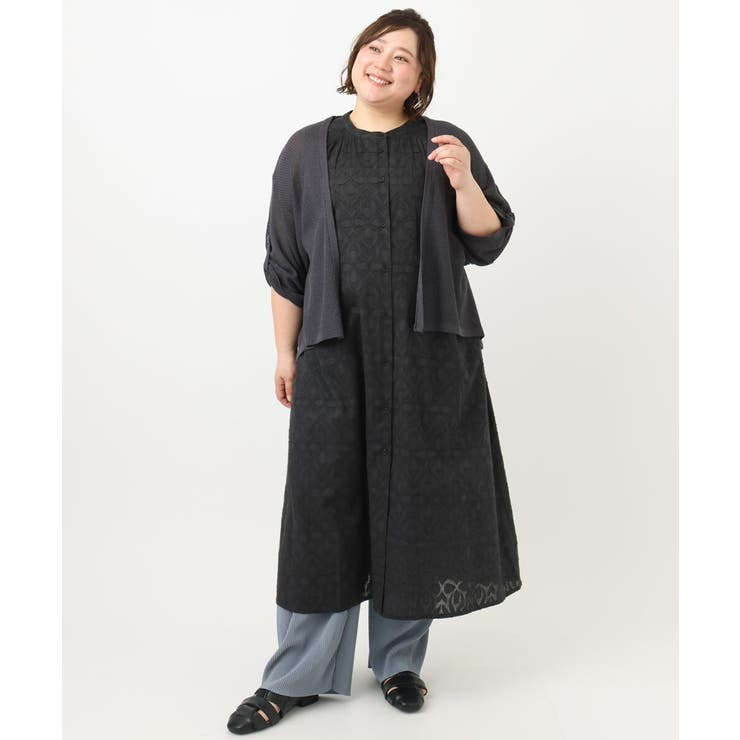 【大きいサイズ】カットジャカードコットンワンピース | eur3 | 詳細画像17 