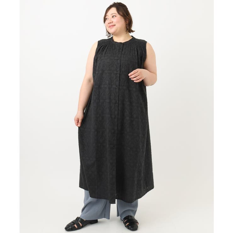 【大きいサイズ】カットジャカードコットンワンピース | eur3 | 詳細画像19 