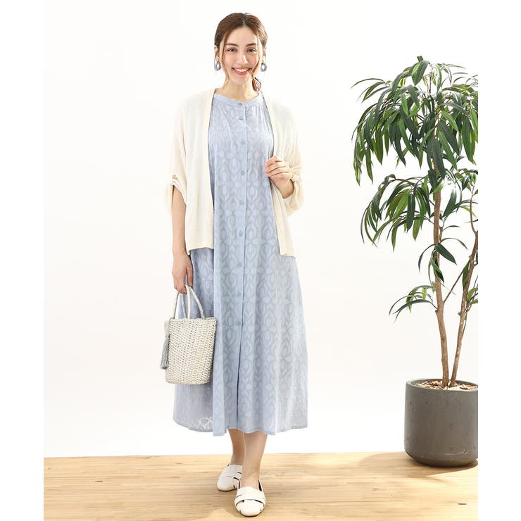 【大きいサイズ】カットジャカードコットンワンピース | eur3 | 詳細画像2 