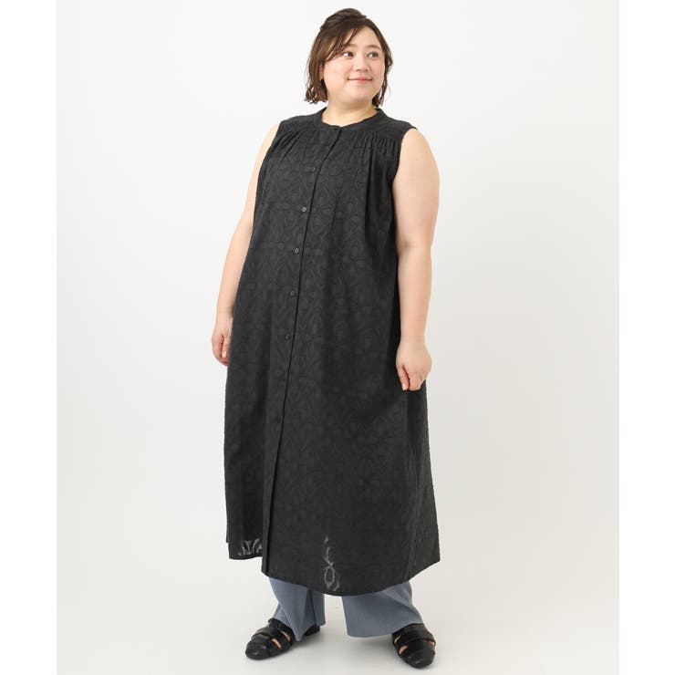 【大きいサイズ】カットジャカードコットンワンピース | eur3 | 詳細画像20 