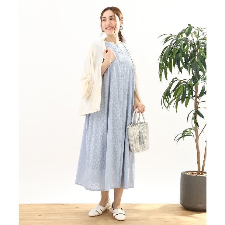 【大きいサイズ】カットジャカードコットンワンピース | eur3 | 詳細画像3 