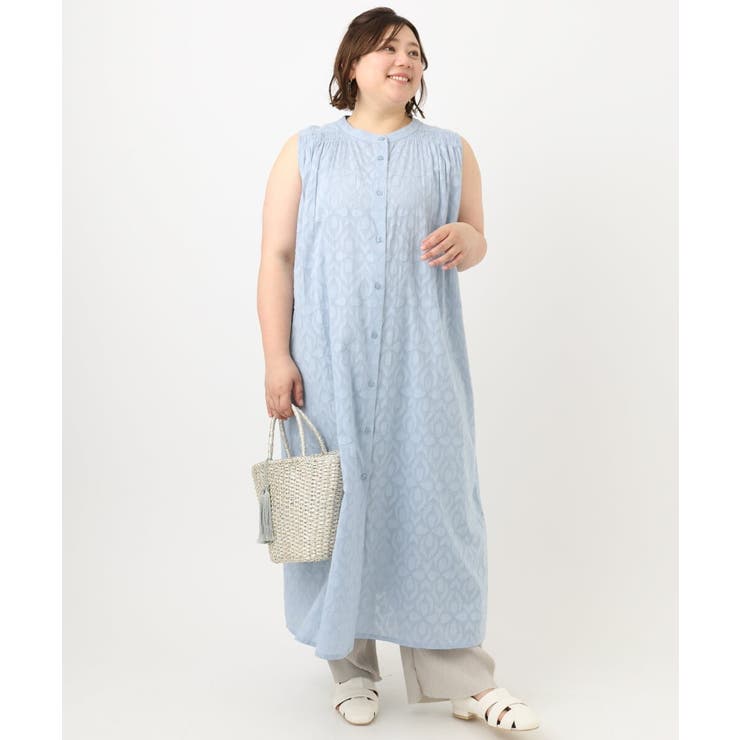 【大きいサイズ】カットジャカードコットンワンピース | eur3 | 詳細画像7 