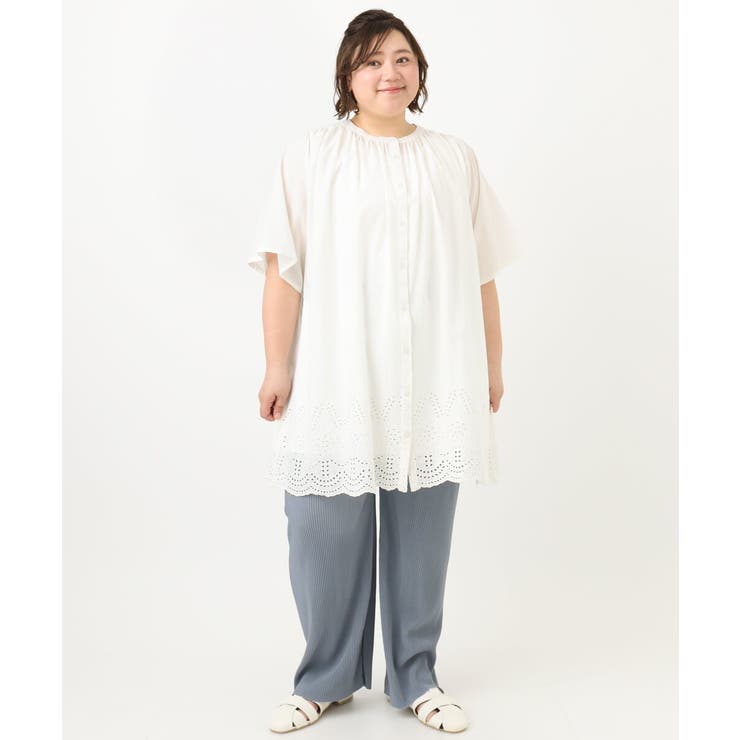 【大きいサイズ】アイレットレースチュニック | eur3 | 詳細画像18 