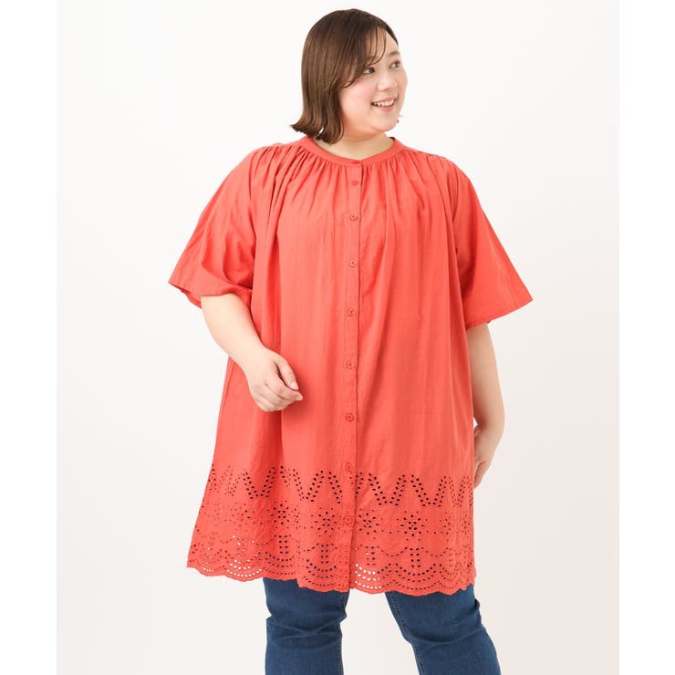 【大きいサイズ】アイレットレースチュニック | eur3 | 詳細画像2 