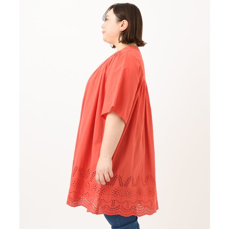 【大きいサイズ】アイレットレースチュニック | eur3 | 詳細画像3 
