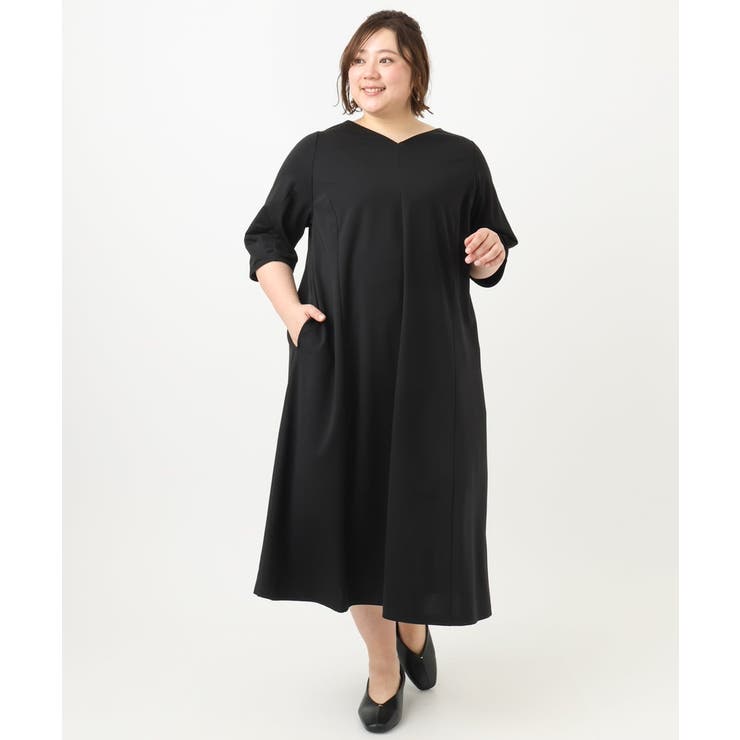 大きいサイズ】バックプリーツワンピース[品番：ITKW0021212]｜eur3