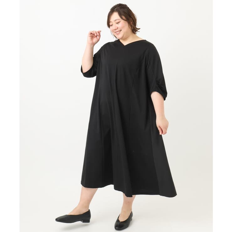 大きいサイズ】バックプリーツワンピース[品番：ITKW0021212]｜eur3