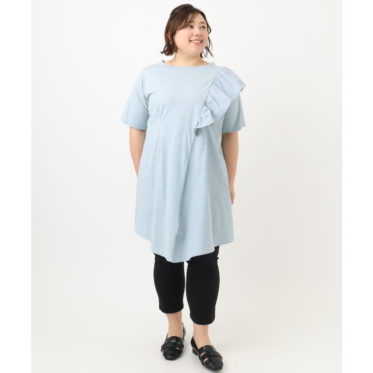 【大きいサイズ】アシメラッフルチュニック | eur3 | 詳細画像13 