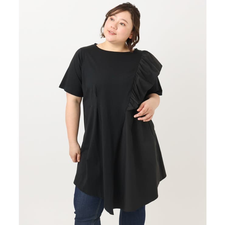 【大きいサイズ】アシメラッフルチュニック | eur3 | 詳細画像15 