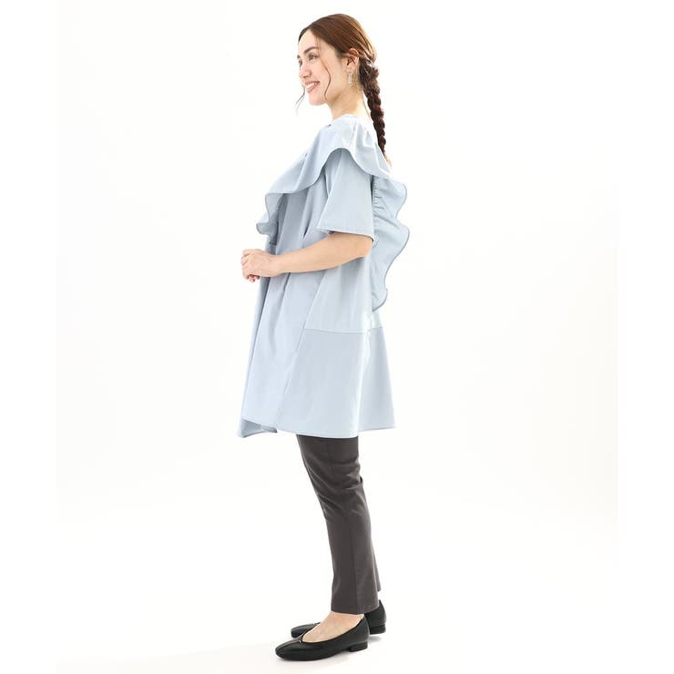 【大きいサイズ】アシメラッフルチュニック | eur3 | 詳細画像3 