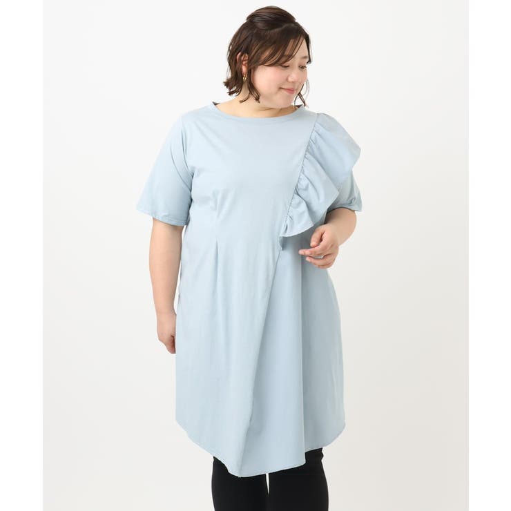 【大きいサイズ】アシメラッフルチュニック | eur3 | 詳細画像5 