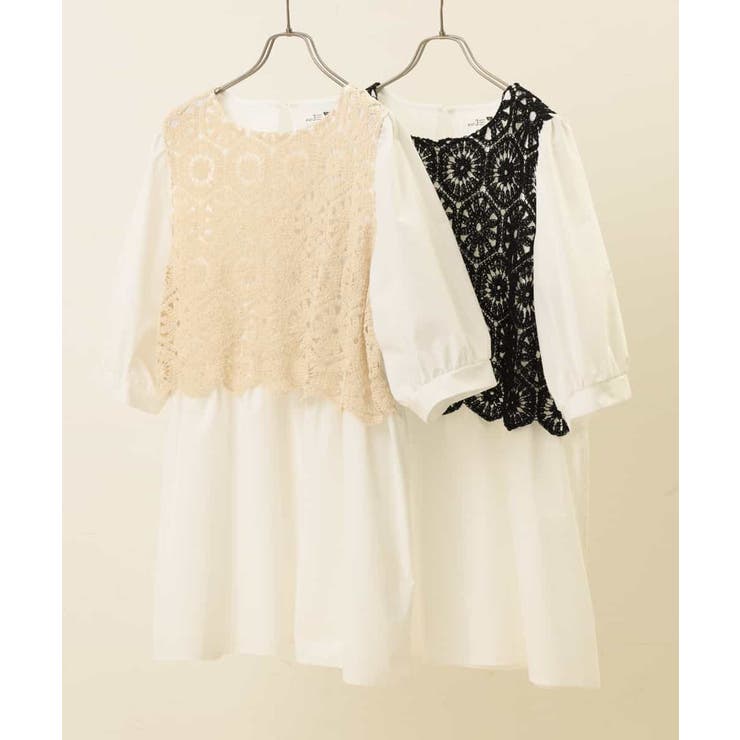 お値下げ　TO BE CHIC 編みレースチュニック　新品タグ付 楽天市場】かぎ編み レース チュニック（トップス｜レディース