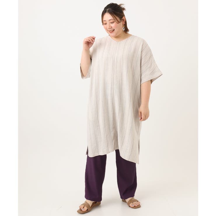 【大きいサイズ】ストライプカフタンチュニック | eur3 | 詳細画像16 