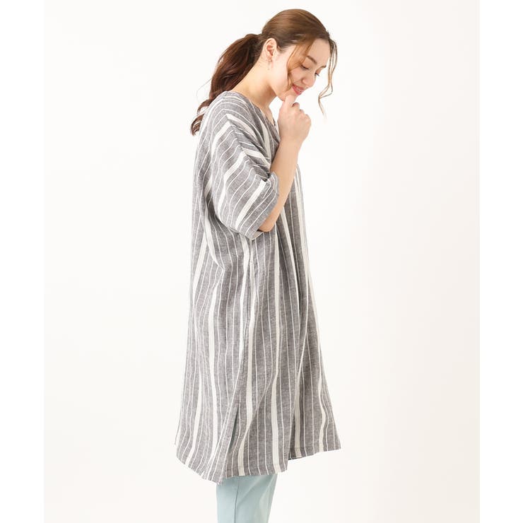 【大きいサイズ】ストライプカフタンチュニック | eur3 | 詳細画像17 