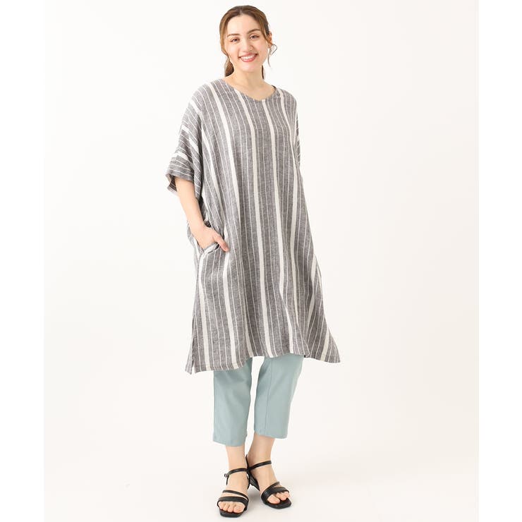 【大きいサイズ】ストライプカフタンチュニック | eur3 | 詳細画像18 