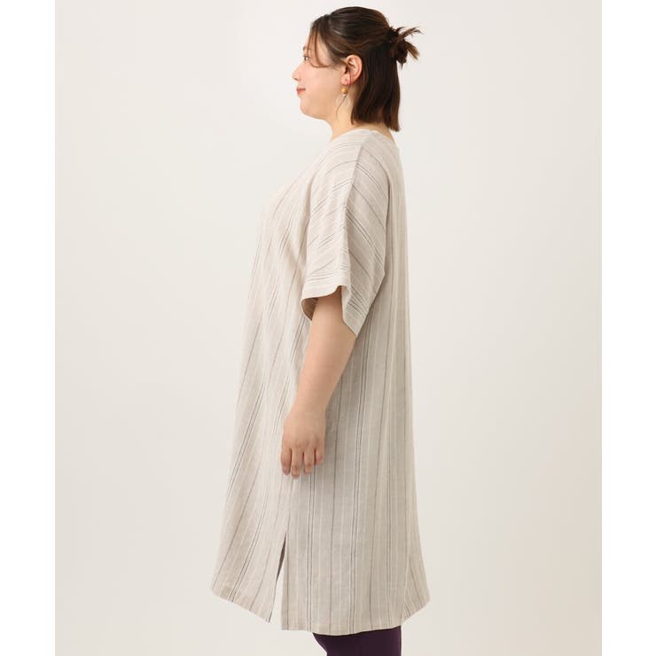 【大きいサイズ】ストライプカフタンチュニック | eur3 | 詳細画像7 