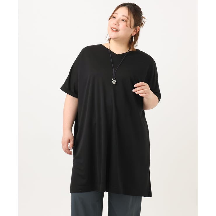 【大きいサイズ/接触冷感】カノコボクシーシルエットチュニック | eur3 | 詳細画像19 