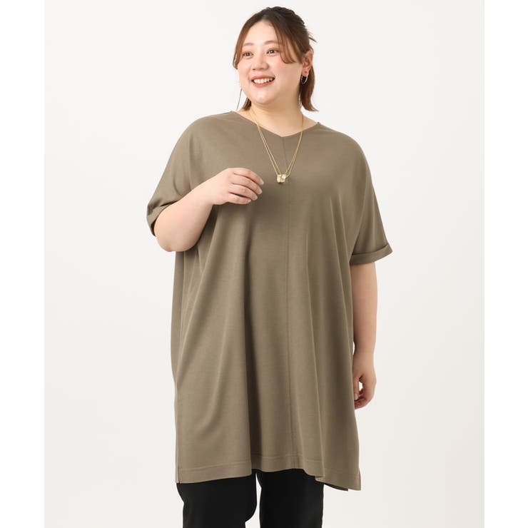 【大きいサイズ/接触冷感】カノコボクシーシルエットチュニック | eur3 | 詳細画像6 