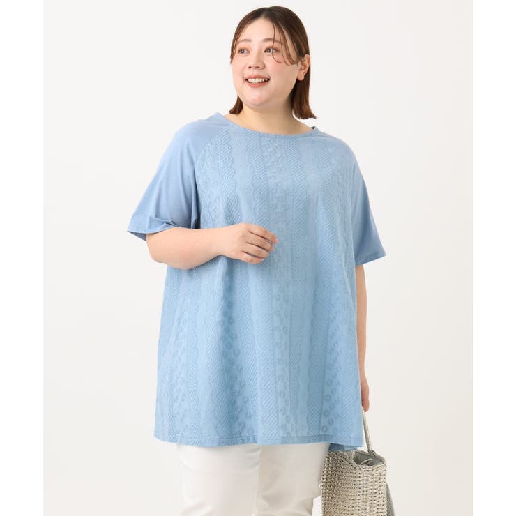 【大きいサイズ/soso×eur3】レースラグランチュニック | eur3 | 詳細画像2 