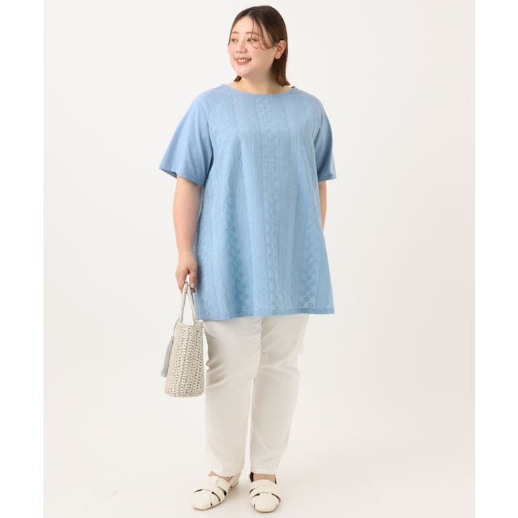 【大きいサイズ/soso×eur3】レースラグランチュニック | eur3 | 詳細画像9 