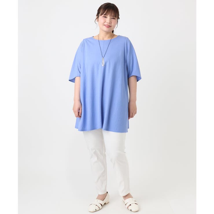 【大きいサイズ/接触冷感】カノコバックフレアチュニック | eur3 | 詳細画像13 