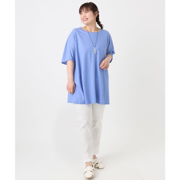 【大きいサイズ/接触冷感】カノコバックフレアチュニック | eur3 | 詳細画像14 