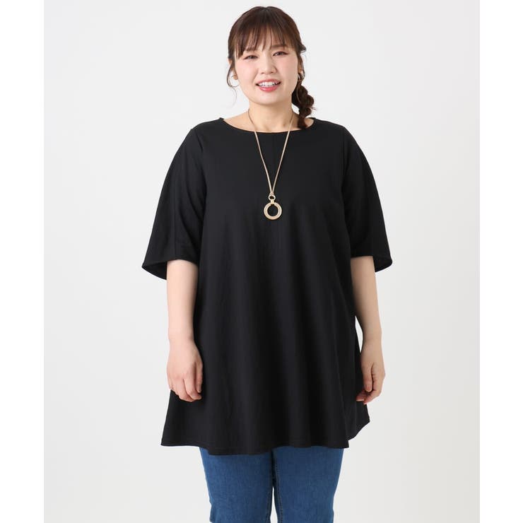 【大きいサイズ/接触冷感】カノコバックフレアチュニック | eur3 | 詳細画像16 