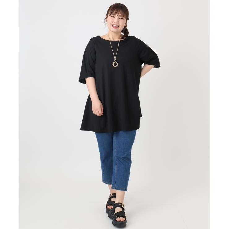 【大きいサイズ/接触冷感】カノコバックフレアチュニック | eur3 | 詳細画像17 