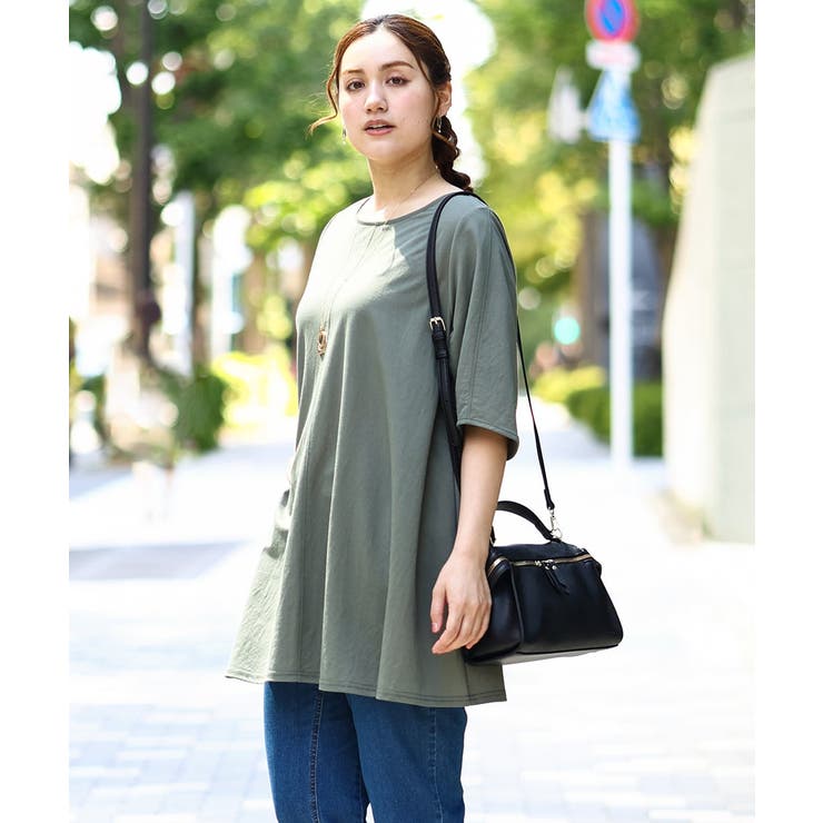 【大きいサイズ/接触冷感】カノコバックフレアチュニック | eur3 | 詳細画像2 