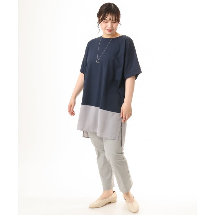 【大きいサイズ/接触冷感】バイカラーコンビチュニック | eur3 | 詳細画像10 