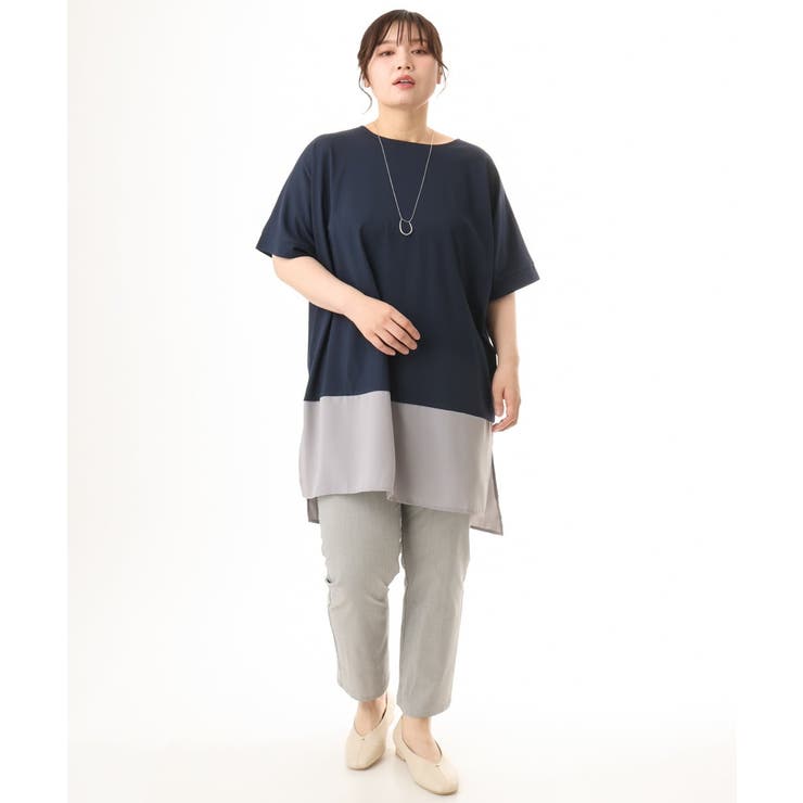 【大きいサイズ/接触冷感】バイカラーコンビチュニック | eur3 | 詳細画像11 