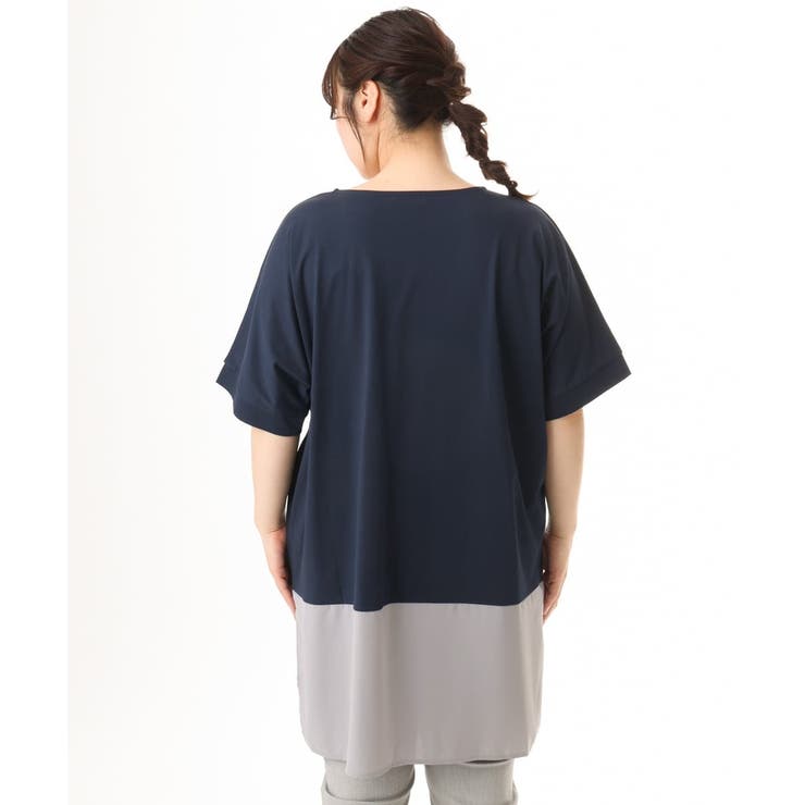 【大きいサイズ/接触冷感】バイカラーコンビチュニック | eur3 | 詳細画像4 