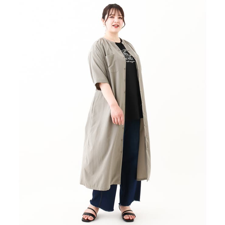 大きいサイズ】バックプリーツワンピース[品番：ITKW0017935]｜eur3