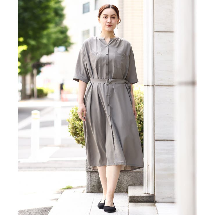 大きいサイズ】バックプリーツワンピース[品番：ITKW0017935]｜eur3