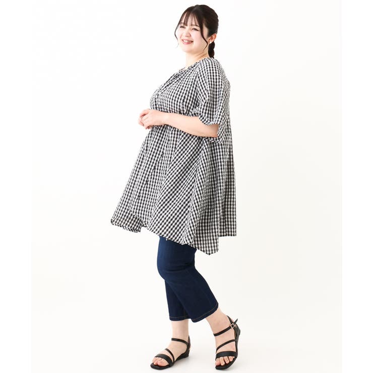 大きいサイズ】イレヘムチュニック[品番：ITKW0018125]｜eur3