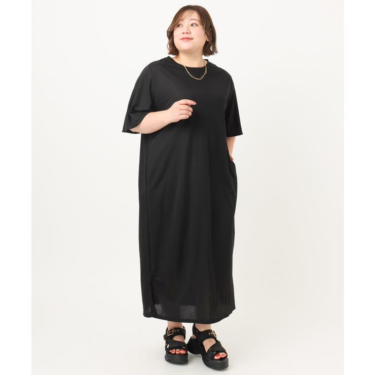 【大きいサイズ/接触冷感】カノコサイドスリットワンピース | eur3 | 詳細画像14 