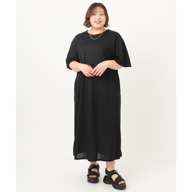 【大きいサイズ/接触冷感】カノコサイドスリットワンピース | eur3 | 詳細画像15 