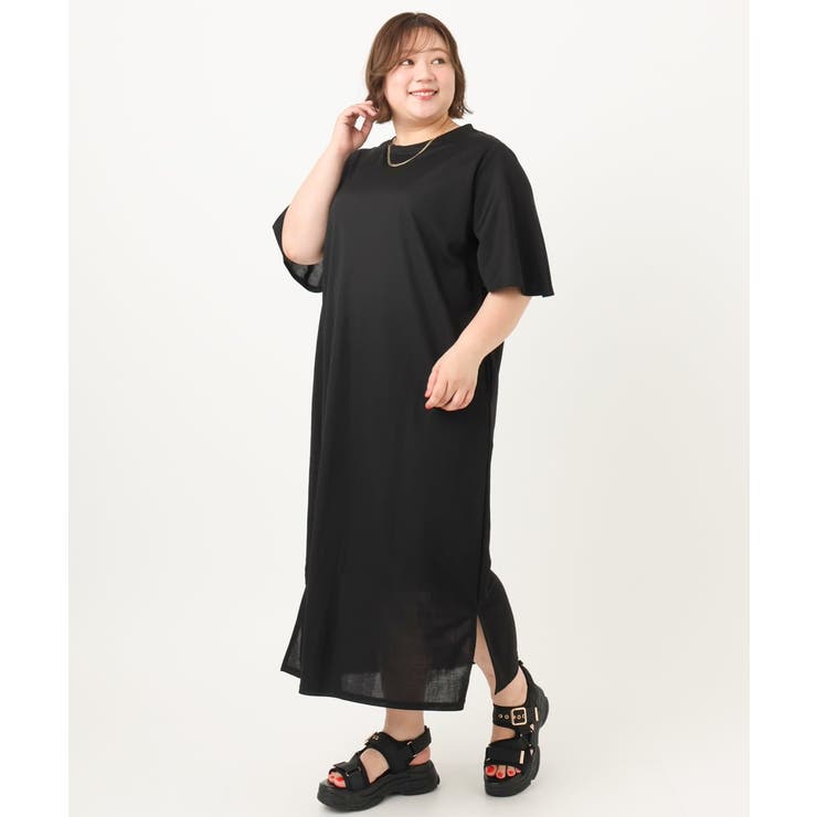 【大きいサイズ/接触冷感】カノコサイドスリットワンピース | eur3 | 詳細画像16 