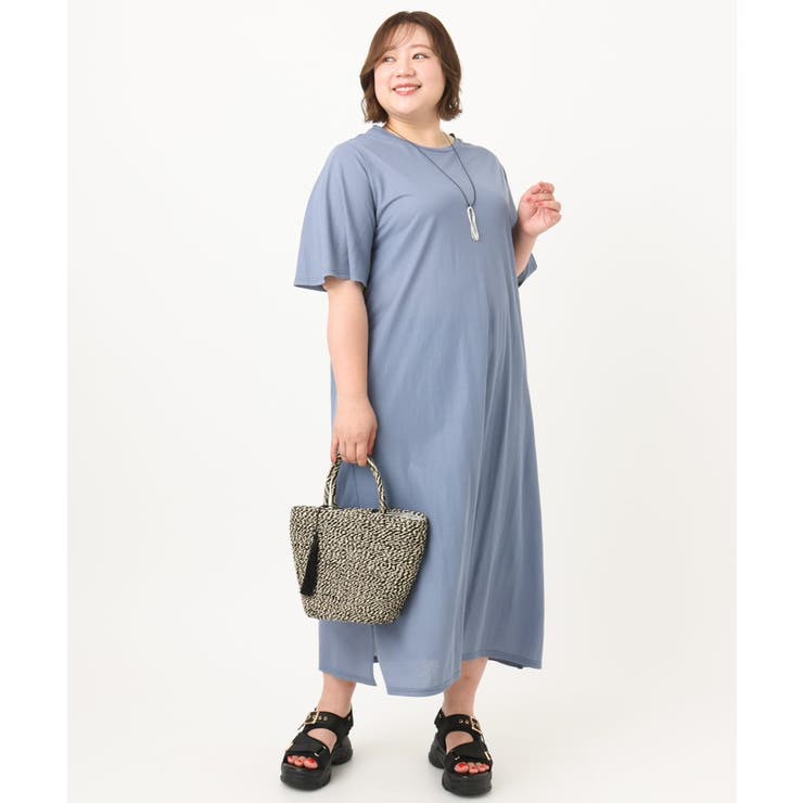 【大きいサイズ/接触冷感】カノコサイドスリットワンピース | eur3 | 詳細画像4 