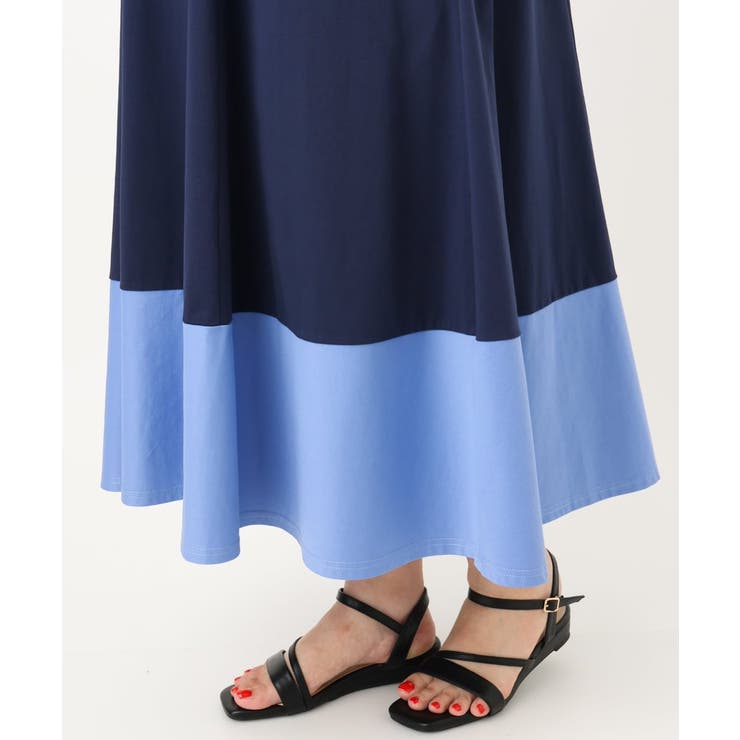 【大きいサイズ】バイカラーノースリーブワンピース | eur3 | 詳細画像13 