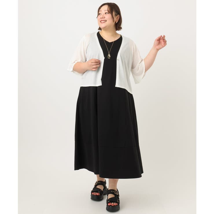 【大きいサイズ】バイカラーノースリーブワンピース | eur3 | 詳細画像21 