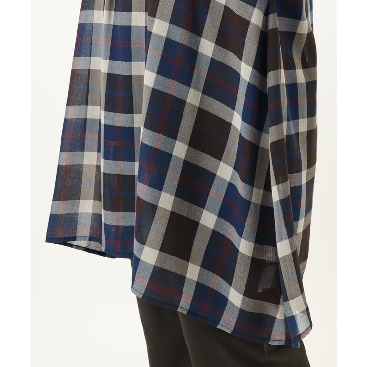 【大きいサイズ】シアーチェックシャツチュニック | eur3 | 詳細画像12 