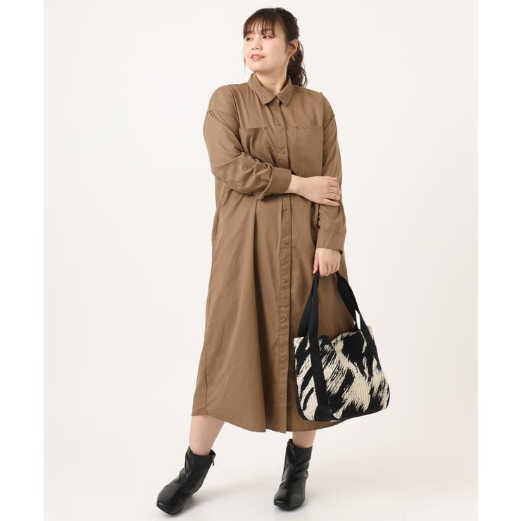 【大きいサイズ】ロングシャツワンピース | eur3 | 詳細画像15 