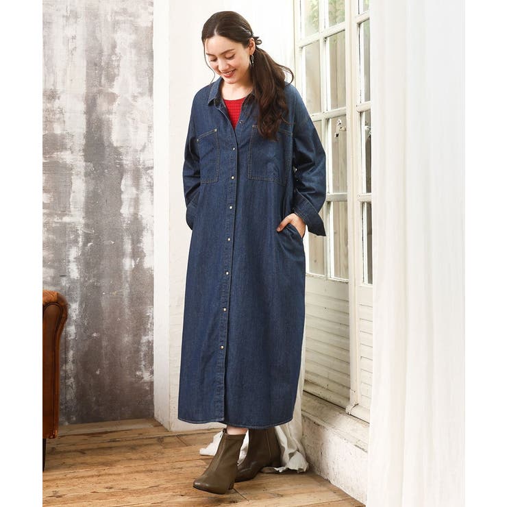 【大きいサイズ】ロングシャツワンピース | eur3 | 詳細画像2 