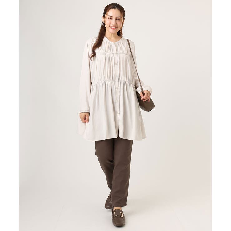 【大きいサイズ】サテンギャザーチュニック | eur3 | 詳細画像19 