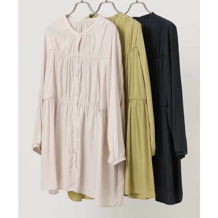 【大きいサイズ】サテンギャザーチュニック | eur3 | 詳細画像25 