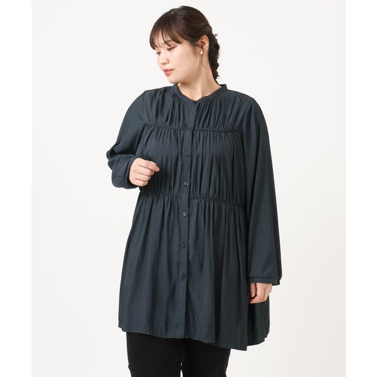 【大きいサイズ】サテンギャザーチュニック | eur3 | 詳細画像7 
